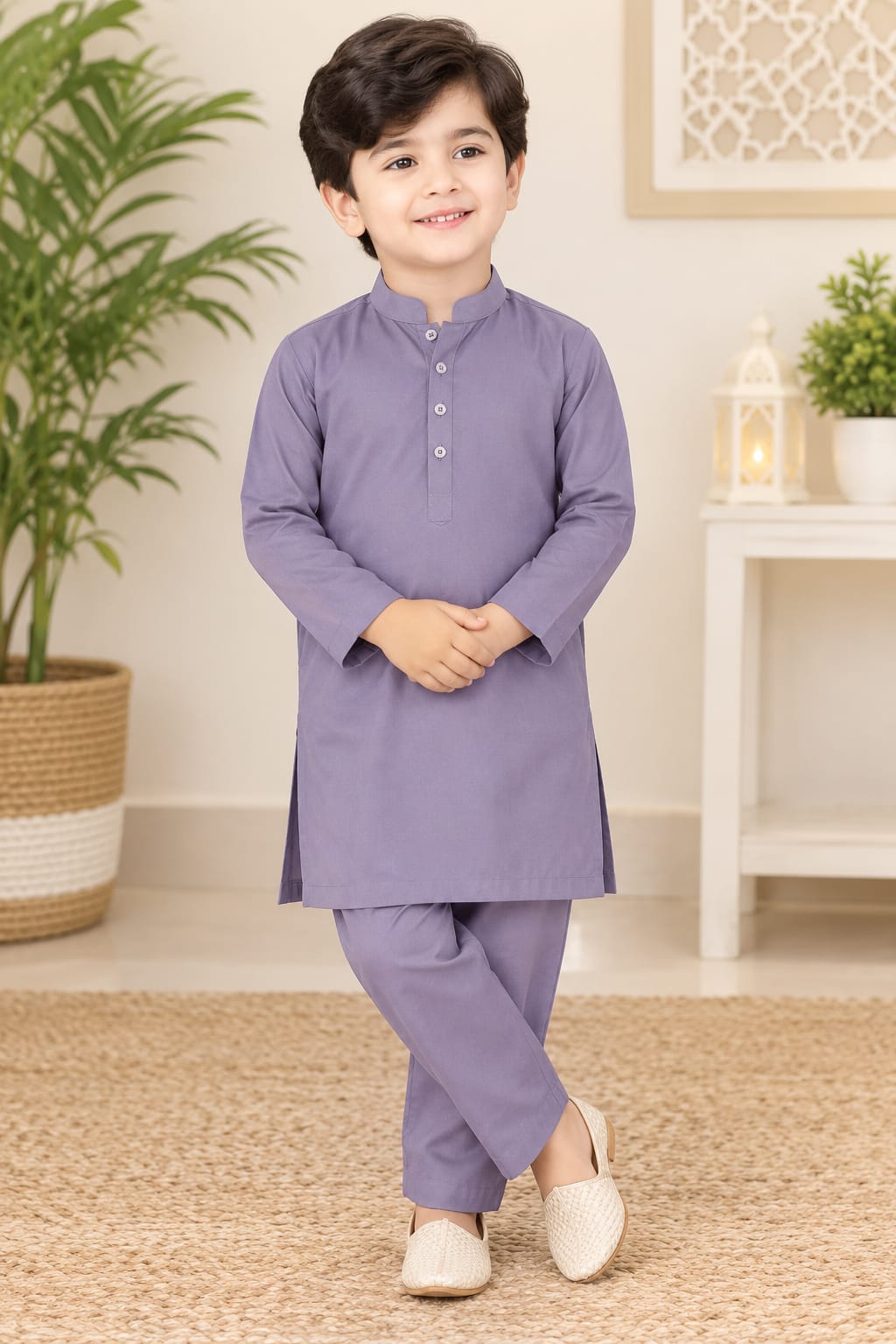 Lavender Boys Kurta Pajama Set – Classic Traditional Wear