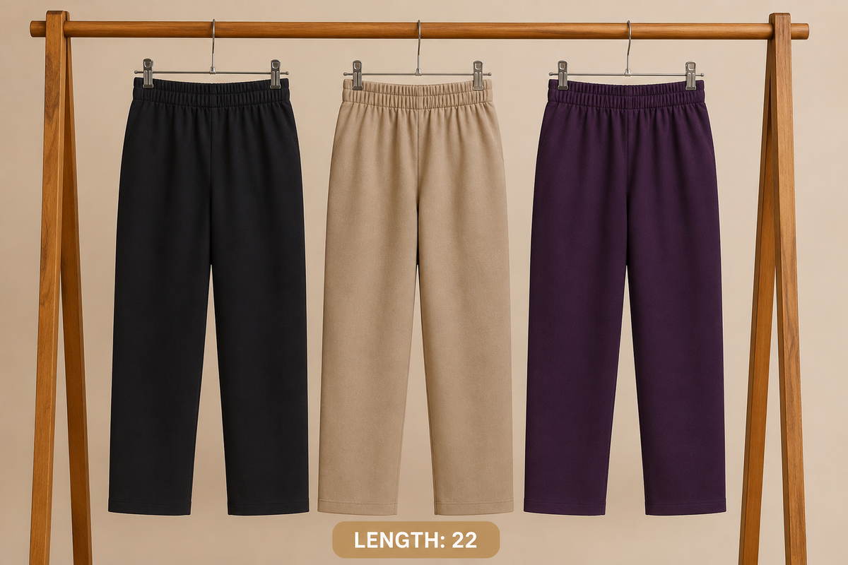 Premium Mixed Fabric Trousers: 22"