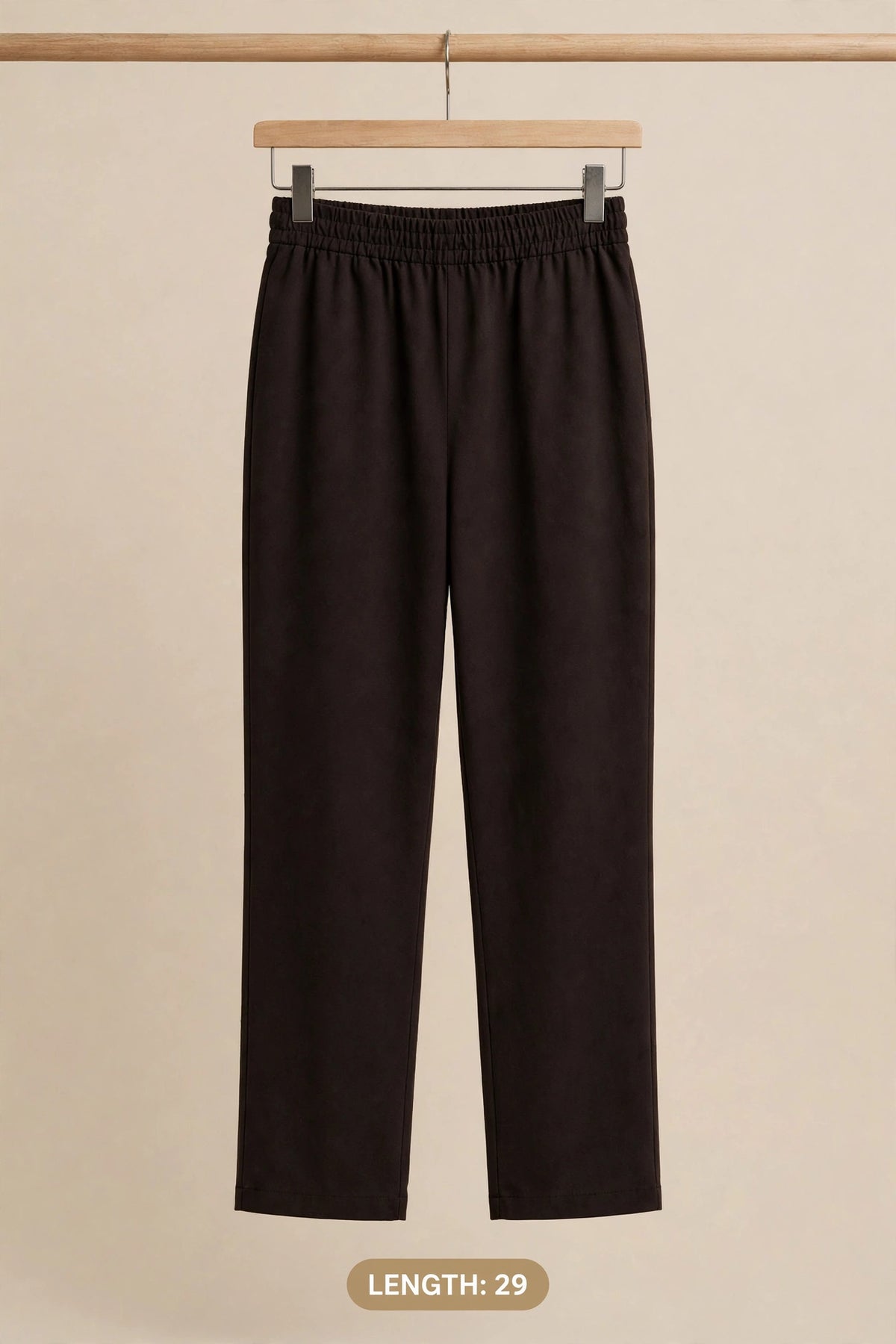 Black Mixed Fabric Straight Trouser – 29"