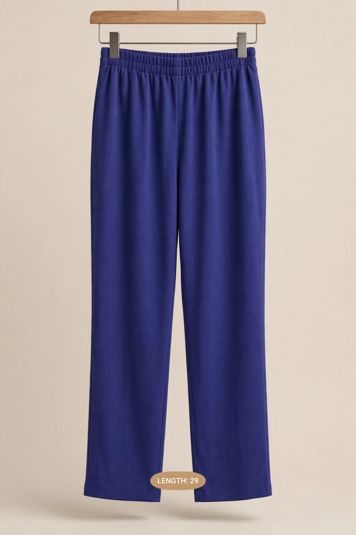 Royal Blue Mixed Fabric Straight Trouser – 29"