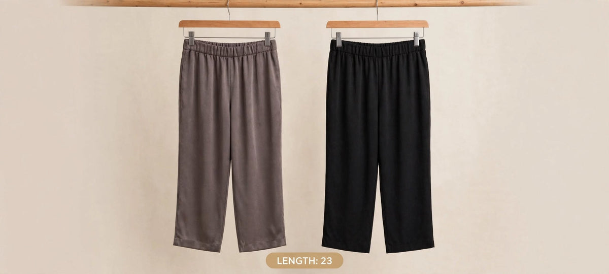 Set of 2 Mixed Fabric Trousers – Black & Grey | 23