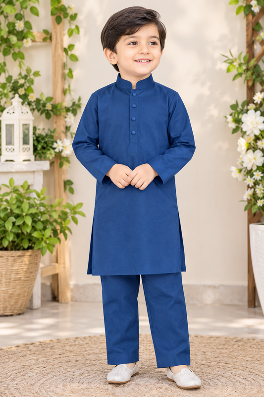 Royal Blue Boys Kurta Pajama Set – Classic Traditional Wear