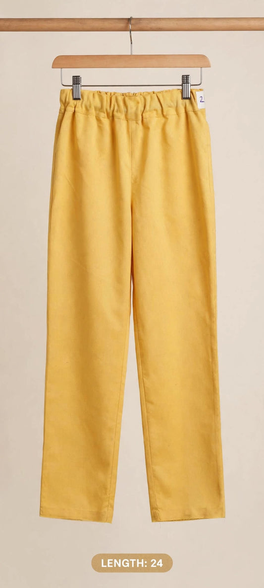 Girls’ Mustard Yellow Straight-Fit Trousers