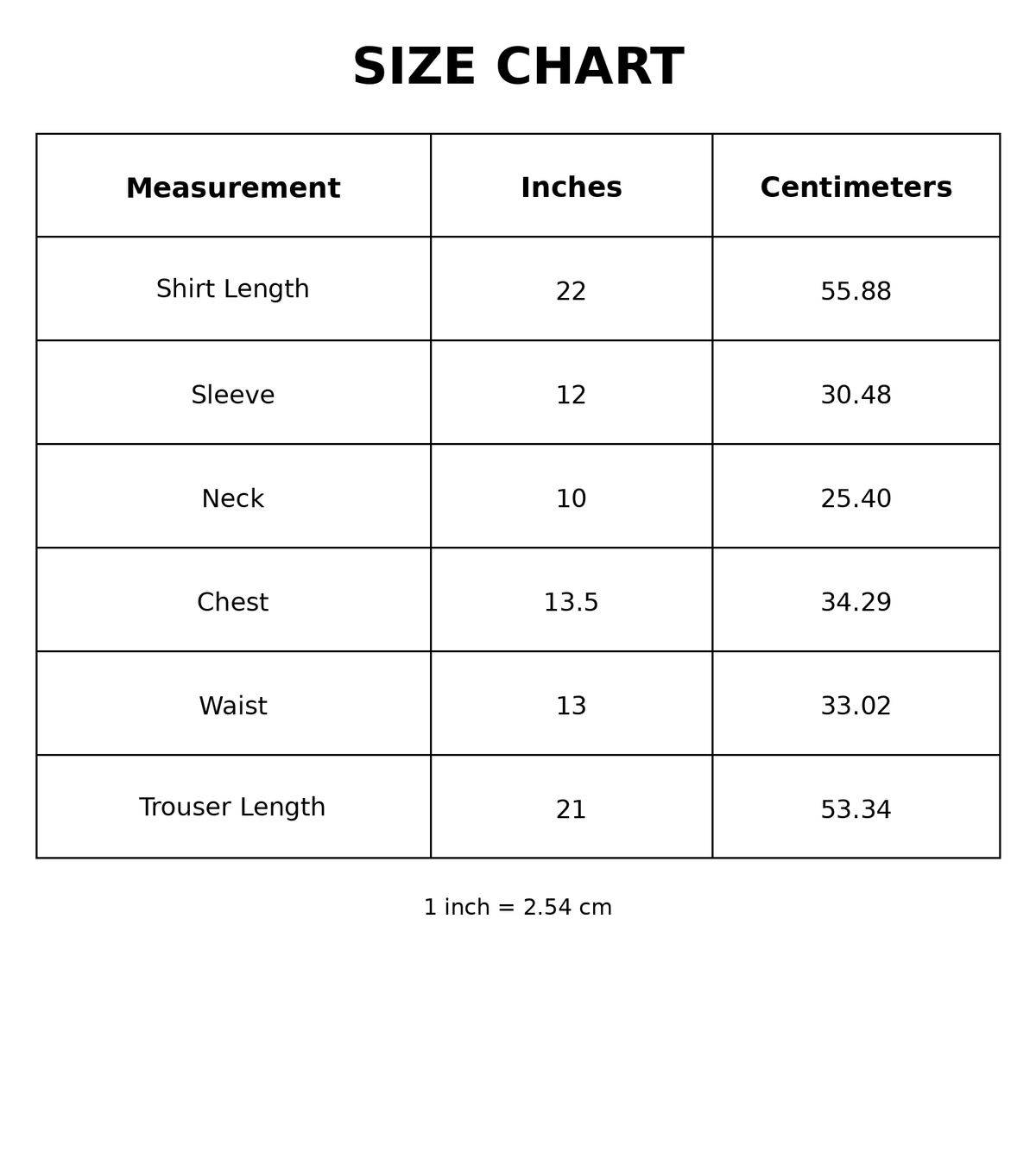 Size Chart
