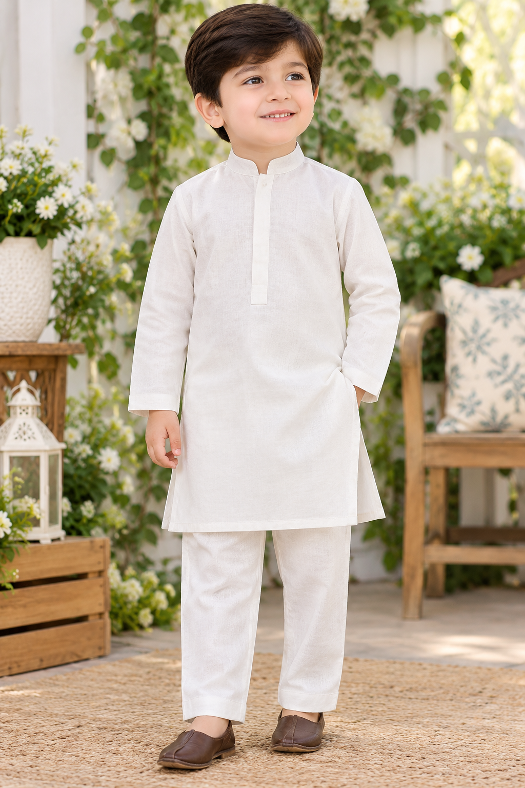 Classic Ivory Boys Kurta Pajama Set
