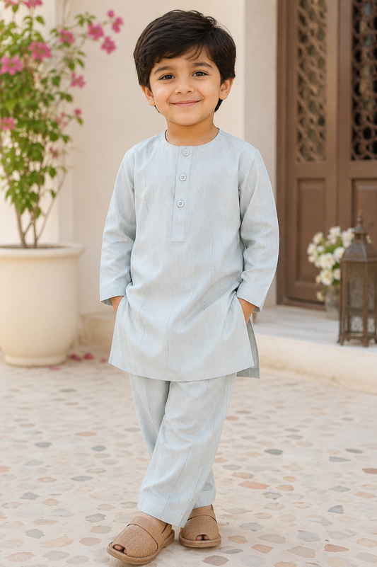 Boys’ Classic Light Blue Shalwar Kameez