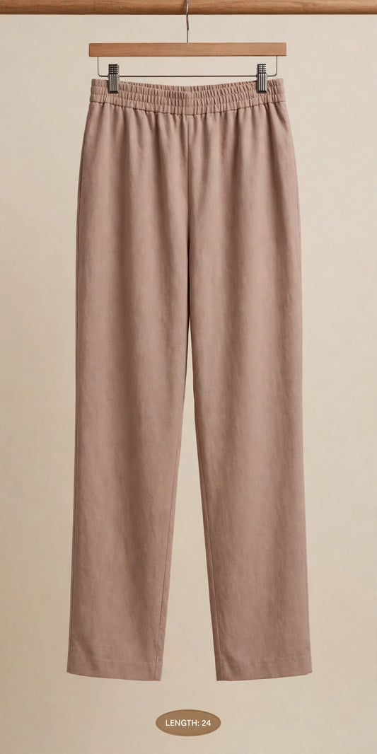 Girls Straight-Leg Elastic Waist Cropped Trouser - 24"