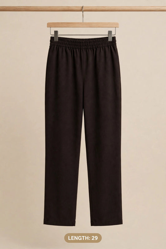 Black Mixed Fabric Straight Trouser – 29"