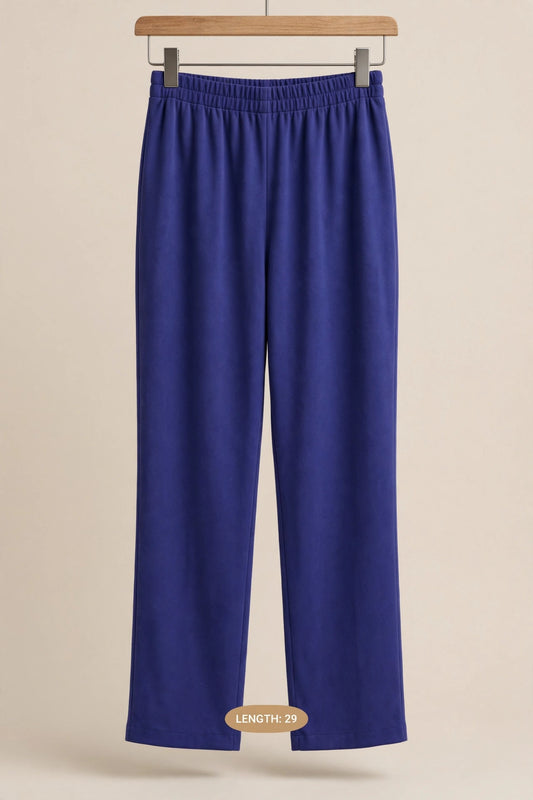 Royal Blue Mixed Fabric Straight Trouser – 29"