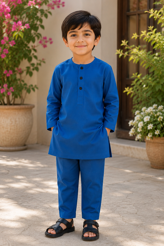 Royal Blue Boys Kurta Pajama – Classic Traditional Wear