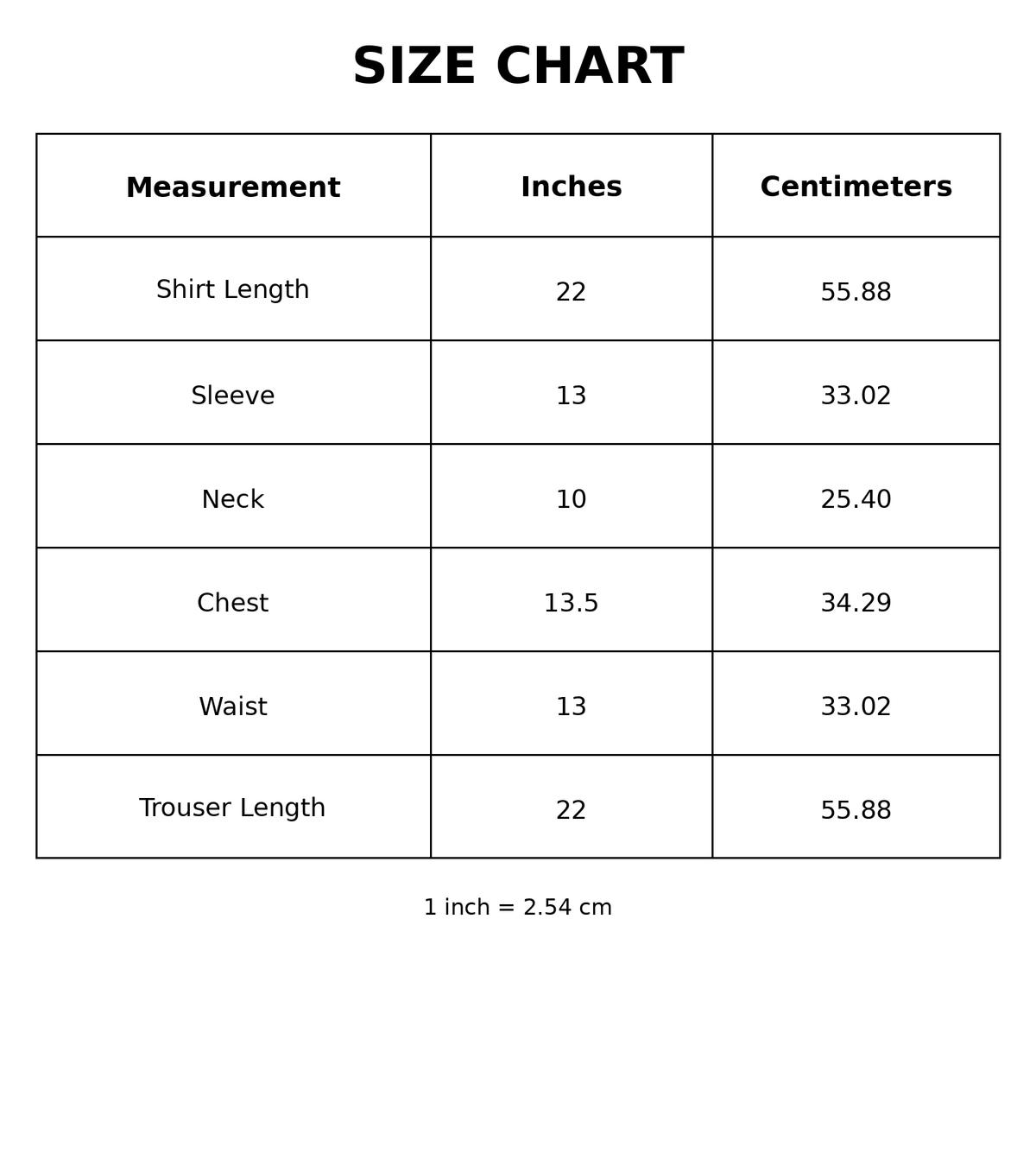 Size Chart